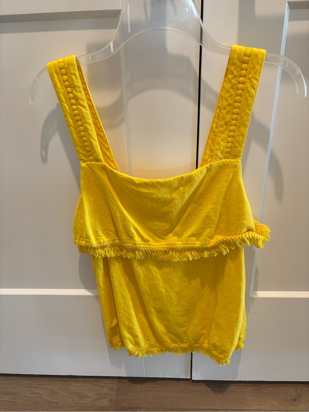 J. Crew Yellow Fringe Crop Tank
